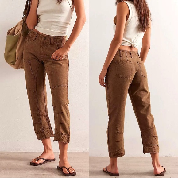 🌻🆕FREE PEOPLE We The Free Supersonic Slim Pants-Breen color-SIZE 10 - Picture 1 of 16